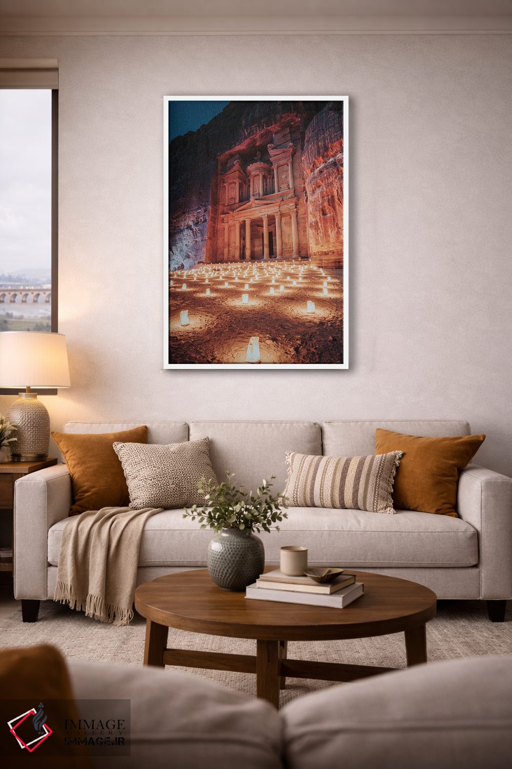 تابلو دکوراتیو پترا، اردن با فانوس ها اثر کارن منداو - D3W