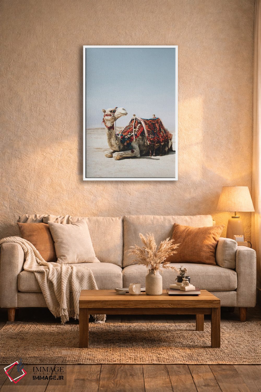 تابلو دکوراتیو شتر سفید اثر کارن منداو - D4W