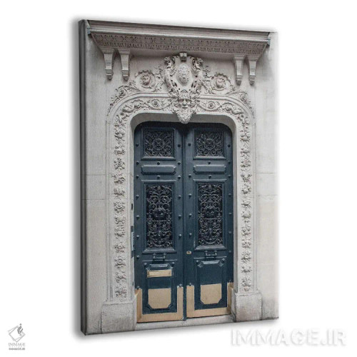 تابلو دکوراتیو درب آبی پاریسی اثر کارن منداو - نمای پرسپکتیو محصول