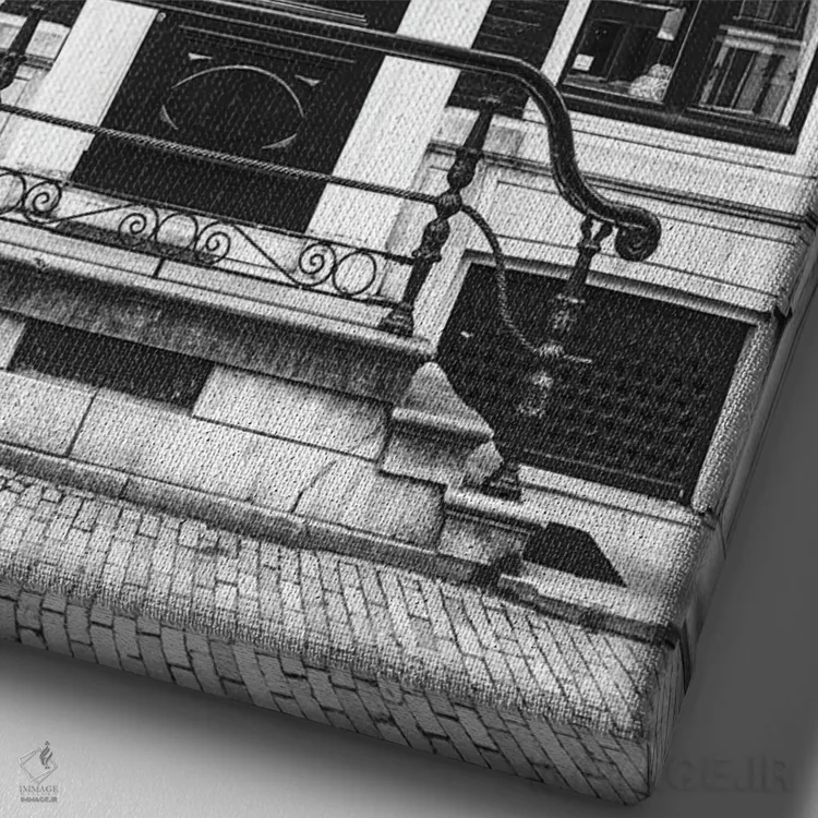 تابلو دکوراتیو درب آمستردام اثر کارن منداو - نمای نزدیک بافت بوم