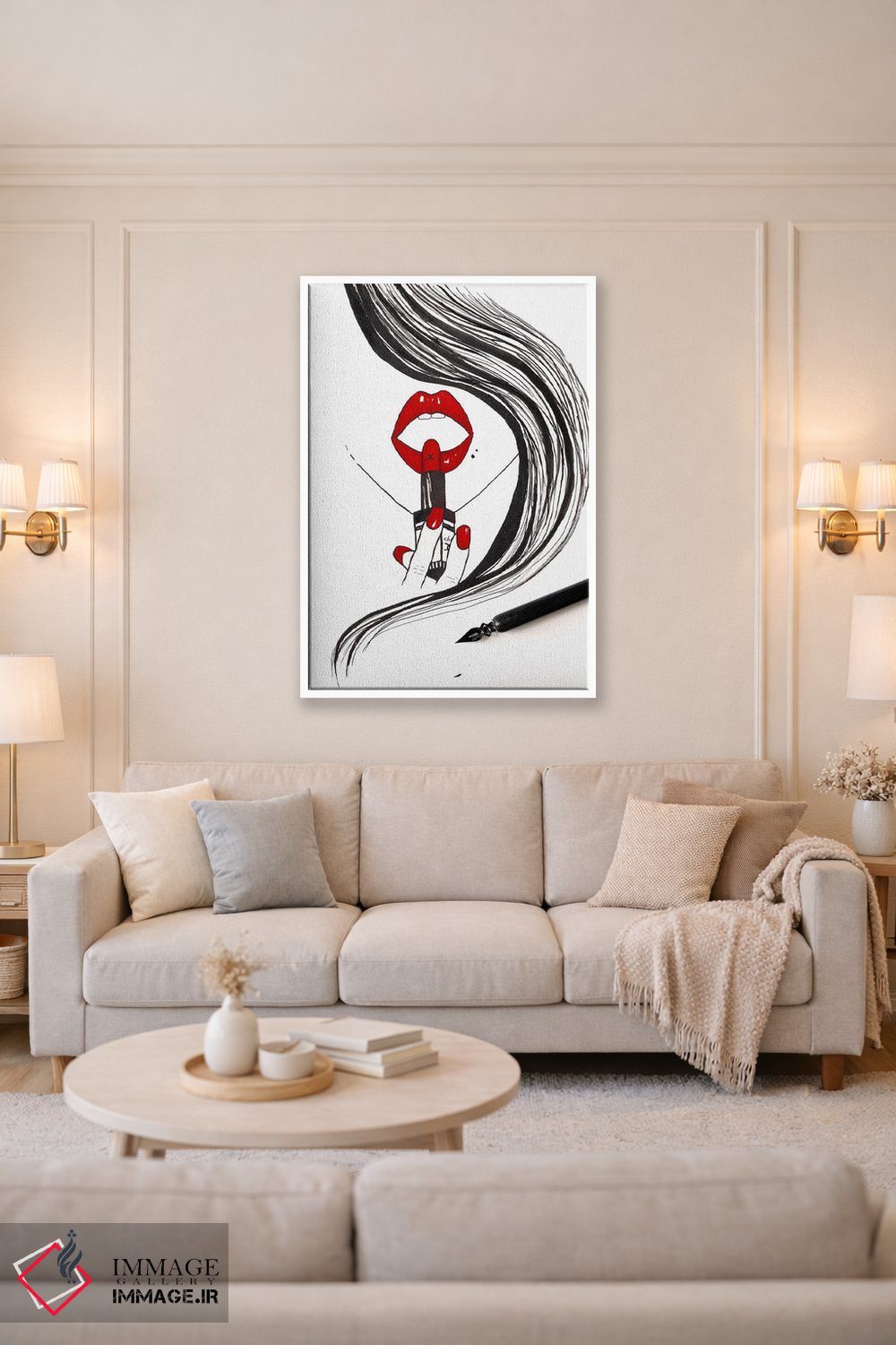 تابلو دکوراتیو رژلب قرمز اثر کریستینا مالن - D2W