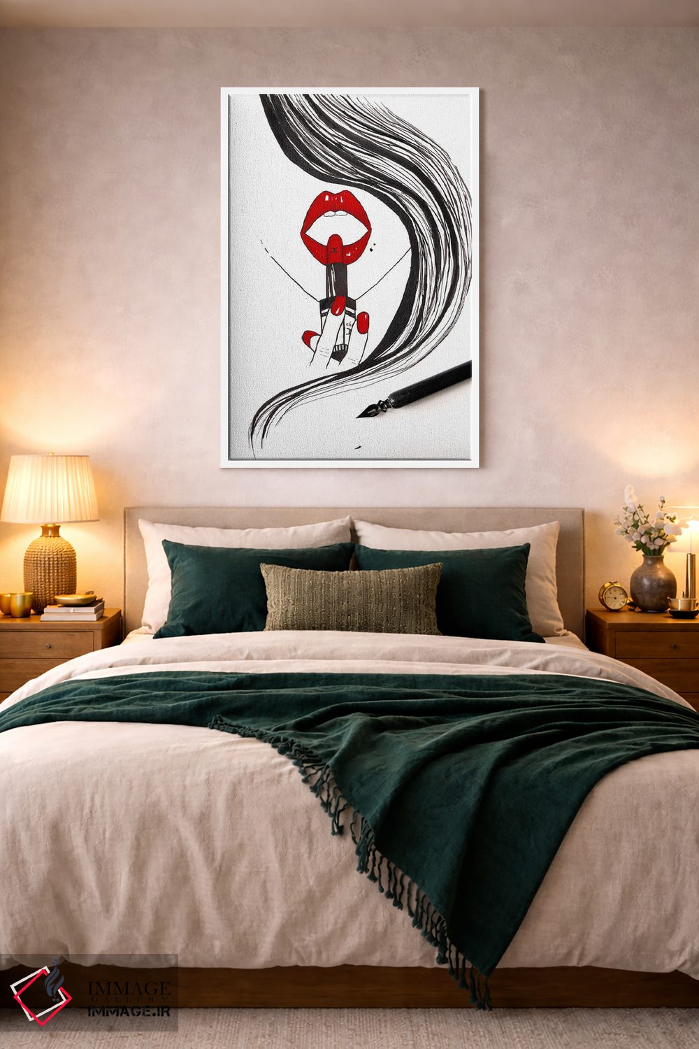 تابلو دکوراتیو رژلب قرمز اثر کریستینا مالن - D3W