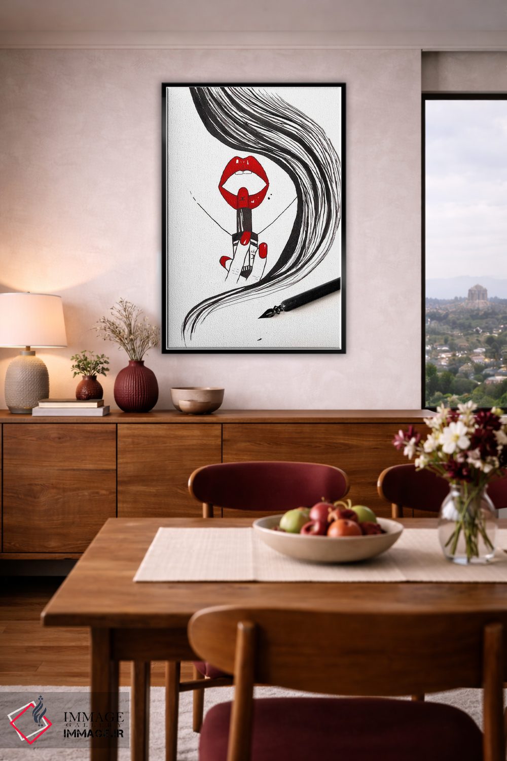 تابلو دکوراتیو رژلب قرمز اثر کریستینا مالن - D5B