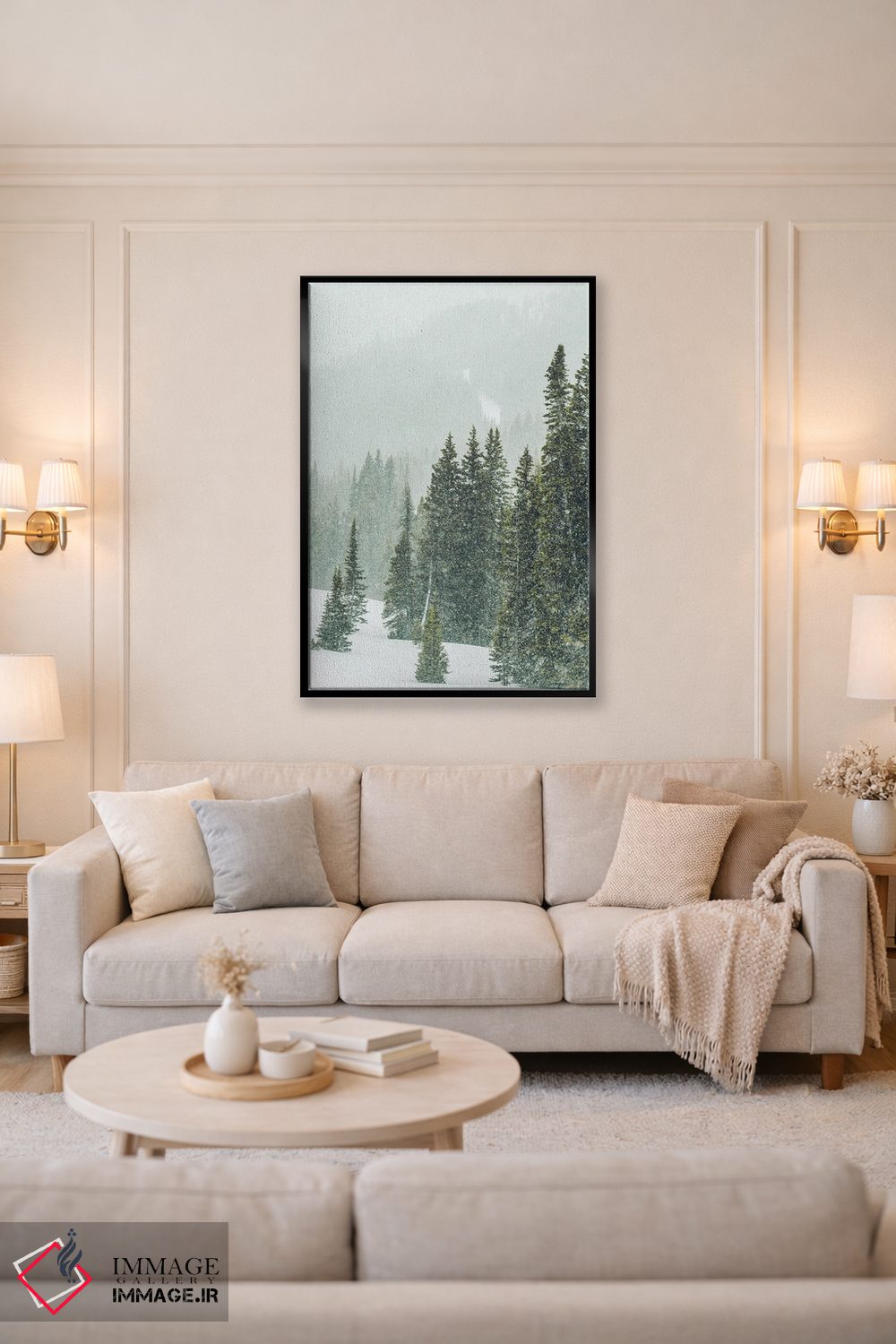 تابلو دکوراتیو پانورامای جنگل زمستانی III اثر کارن منداو - D3B