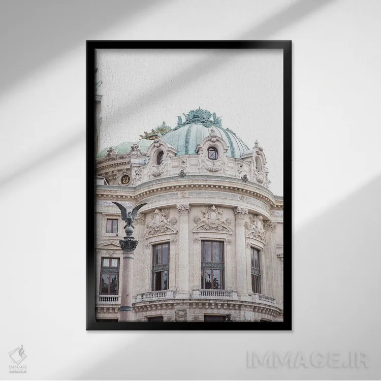 تابلو دکوراتیو اپرای گارنیه پاریس اثر کارن منداو - نمای قابدار مشکی