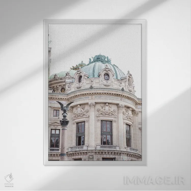 تابلو دکوراتیو اپرای گارنیه پاریس اثر کارن منداو - نمای قابدار سفید