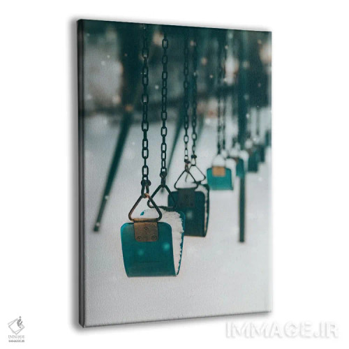 تابلو دکوراتیو تاب آبی در برف اثر کارن منداو - نمای پرسپکتیو محصول