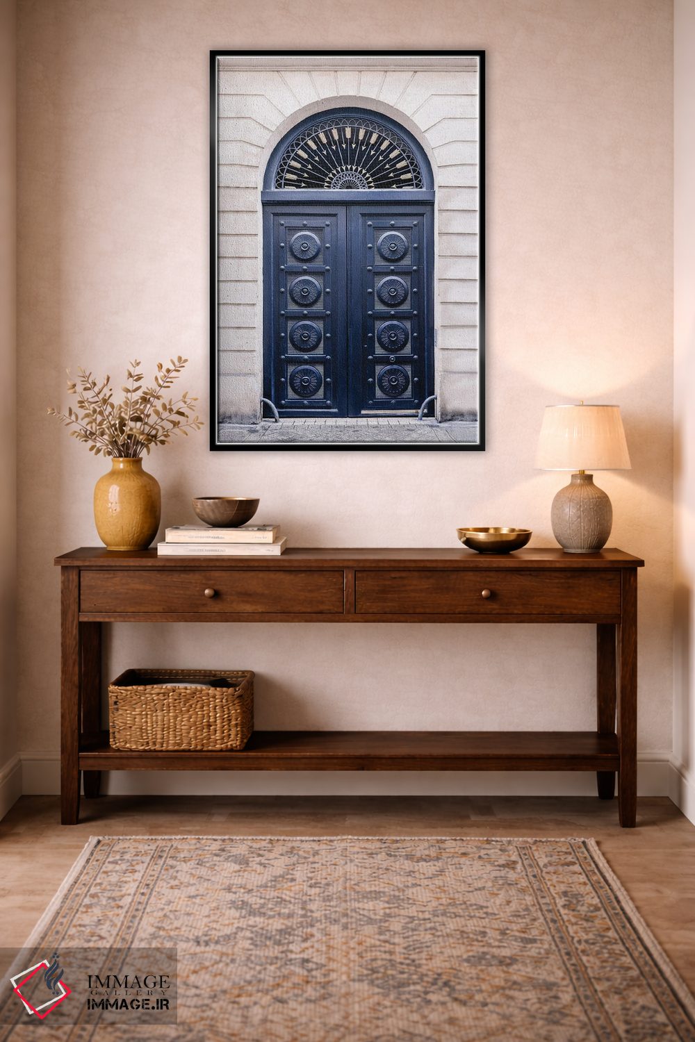 تابلو دکوراتیو درب آبی در پاریس اثر کارن منداو - D3B