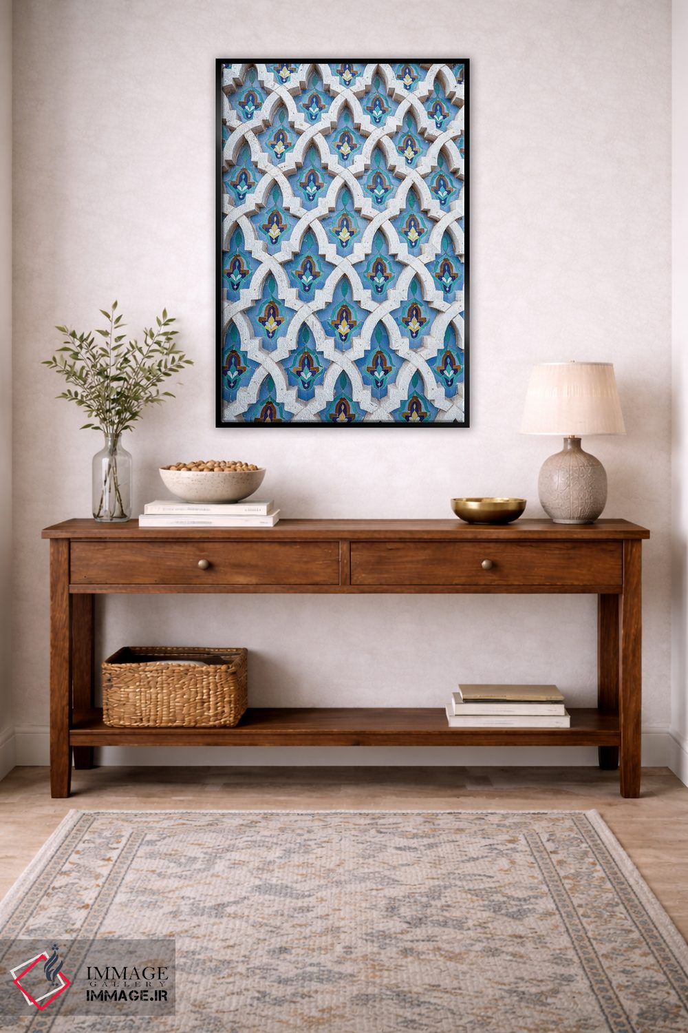 تابلو دکوراتیو موزاییک آبی مراکشی اثر کارن منداو - D4B
