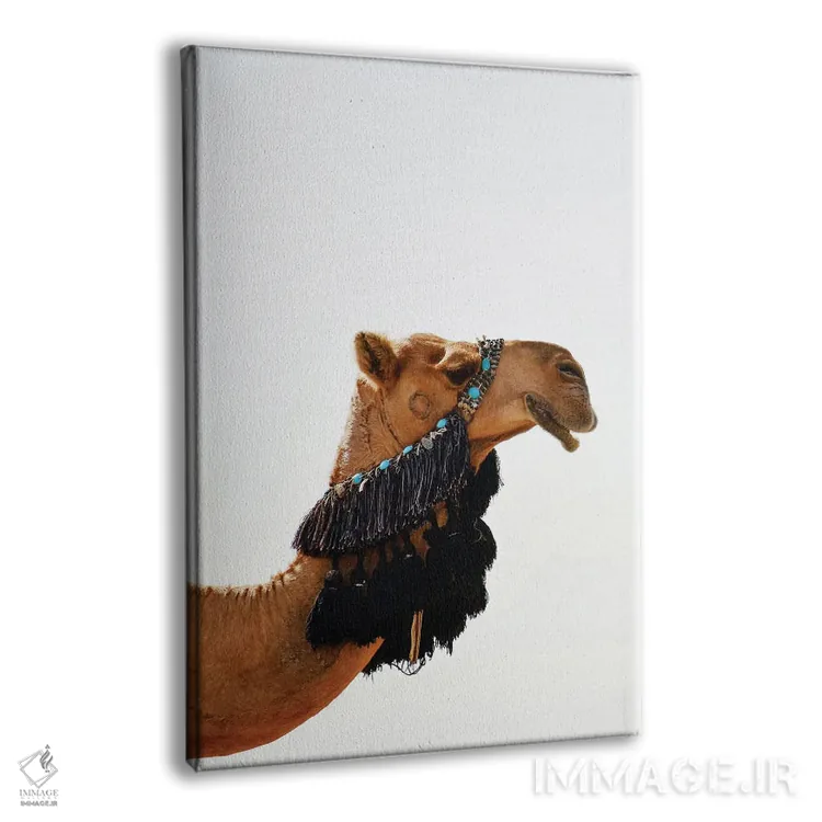 تابلو دکوراتیو شتر تزئین شده اثر کارن منداو - نمای پرسپکتیو محصول