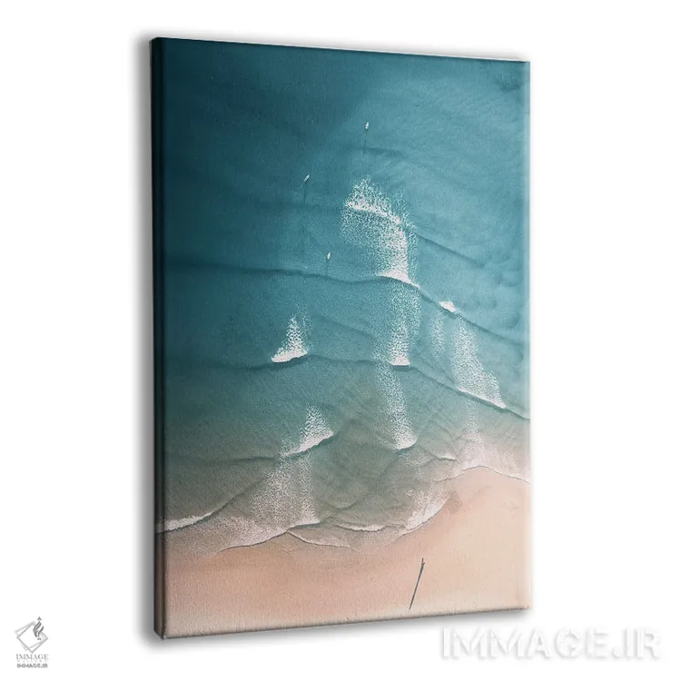 تابلو دکوراتیو ساحل هوایی با رنگ های پاستلی اثر کارن منداو - نمای پرسپکتیو محصول