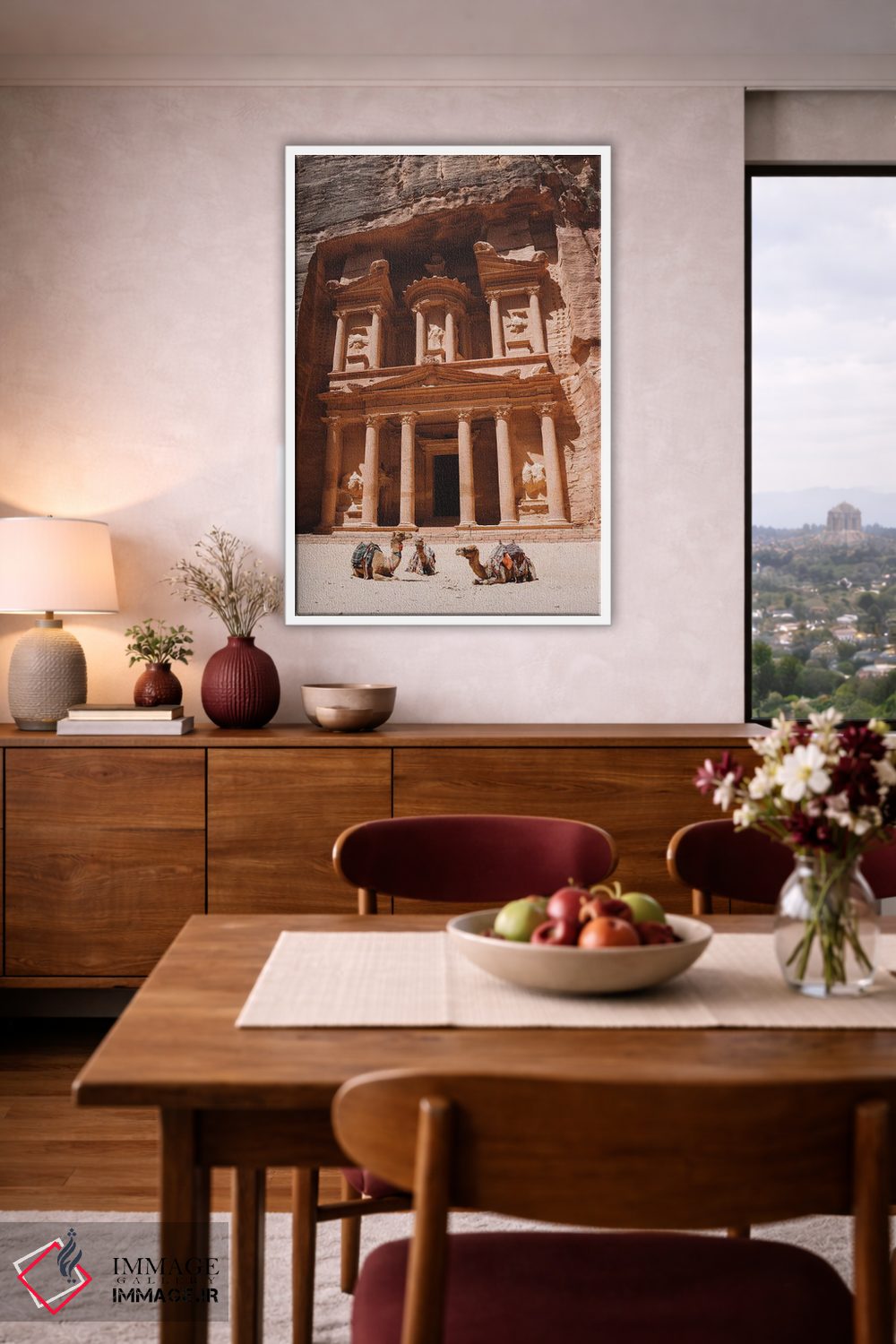 تابلو دکوراتیو شترها در پترا، اردن اثر کارن منداو - D3W