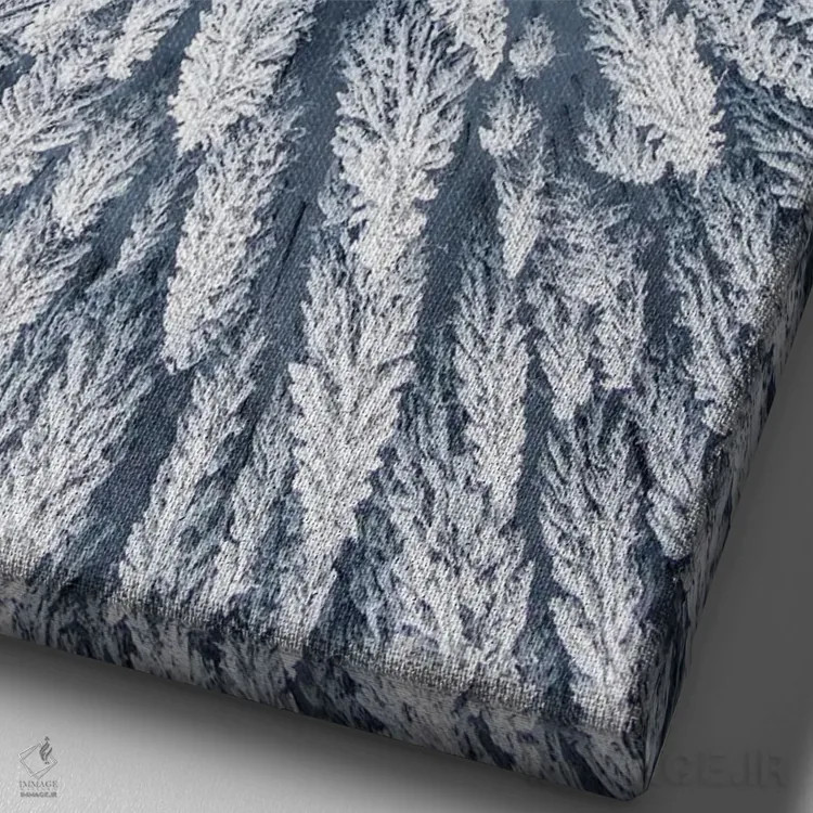 تابلو دکوراتیو عکس هوایی از جنگل کاج زمستانی اثر کارن منداو - نمای نزدیک بافت بوم