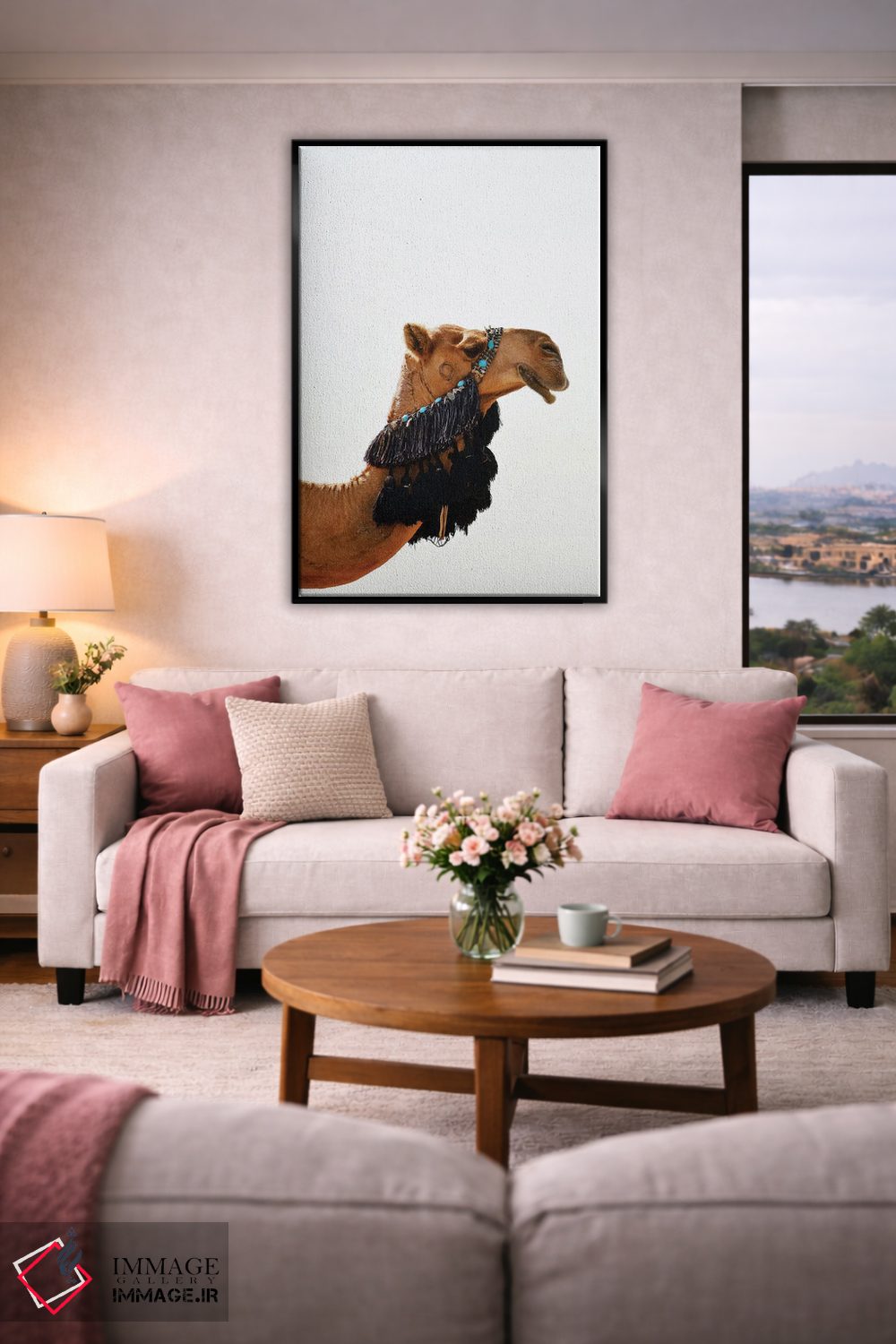 تابلو دکوراتیو شتر تزئین شده اثر کارن منداو - D6B