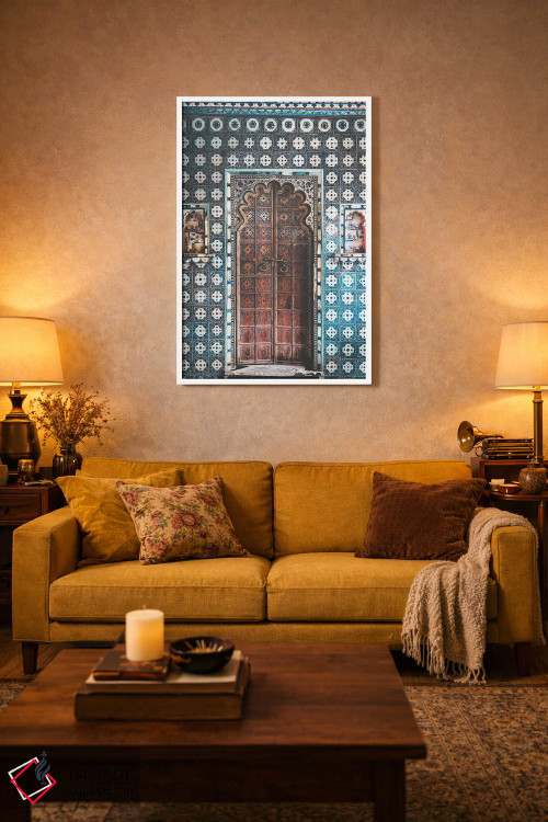 تابلو دکوراتیو درب هندی تزئین شده در پاندیچری اثر کارن منداو - D4W