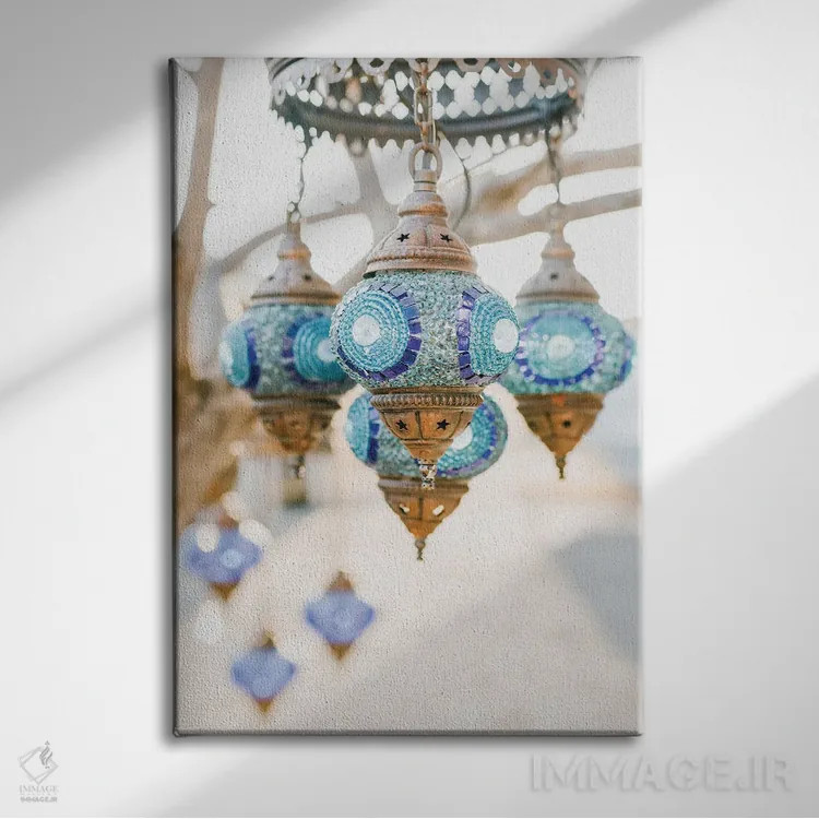 تابلو دکوراتیو تزئینات صحرای مراکش اثر کارن منداو - نمای روبهرو روی دیوار