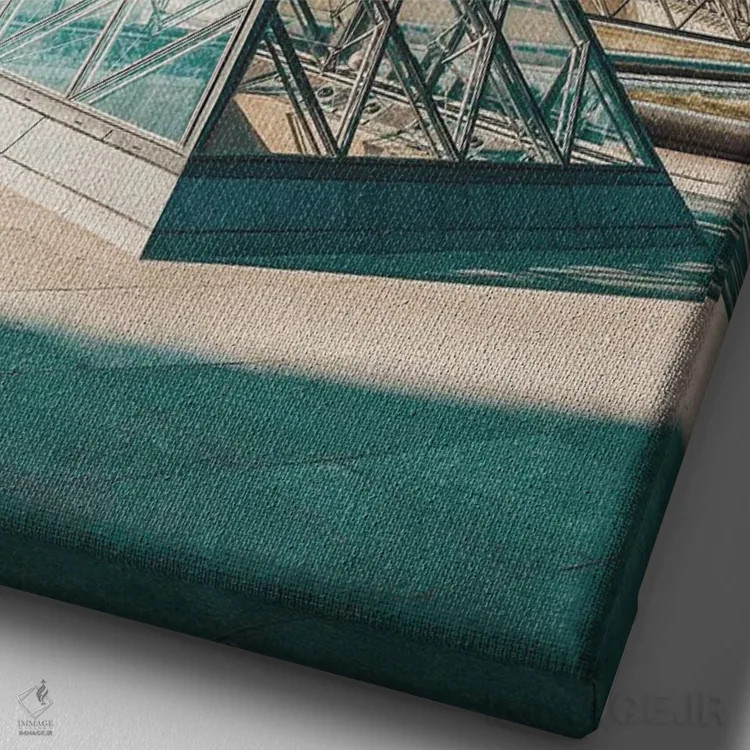 تابلو دکوراتیو موزه لوور پاریس اثر کارن منداو - نمای نزدیک بافت بوم