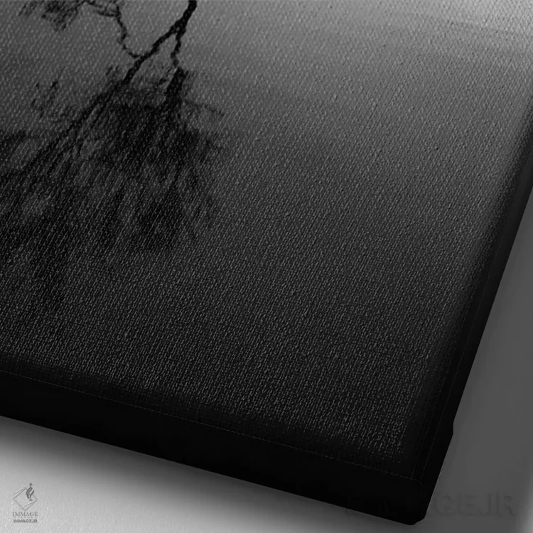 تابلو دکوراتیو درخت تنها در لین پادارن ولز اثر کارن منداو - نمای نزدیک بافت بوم