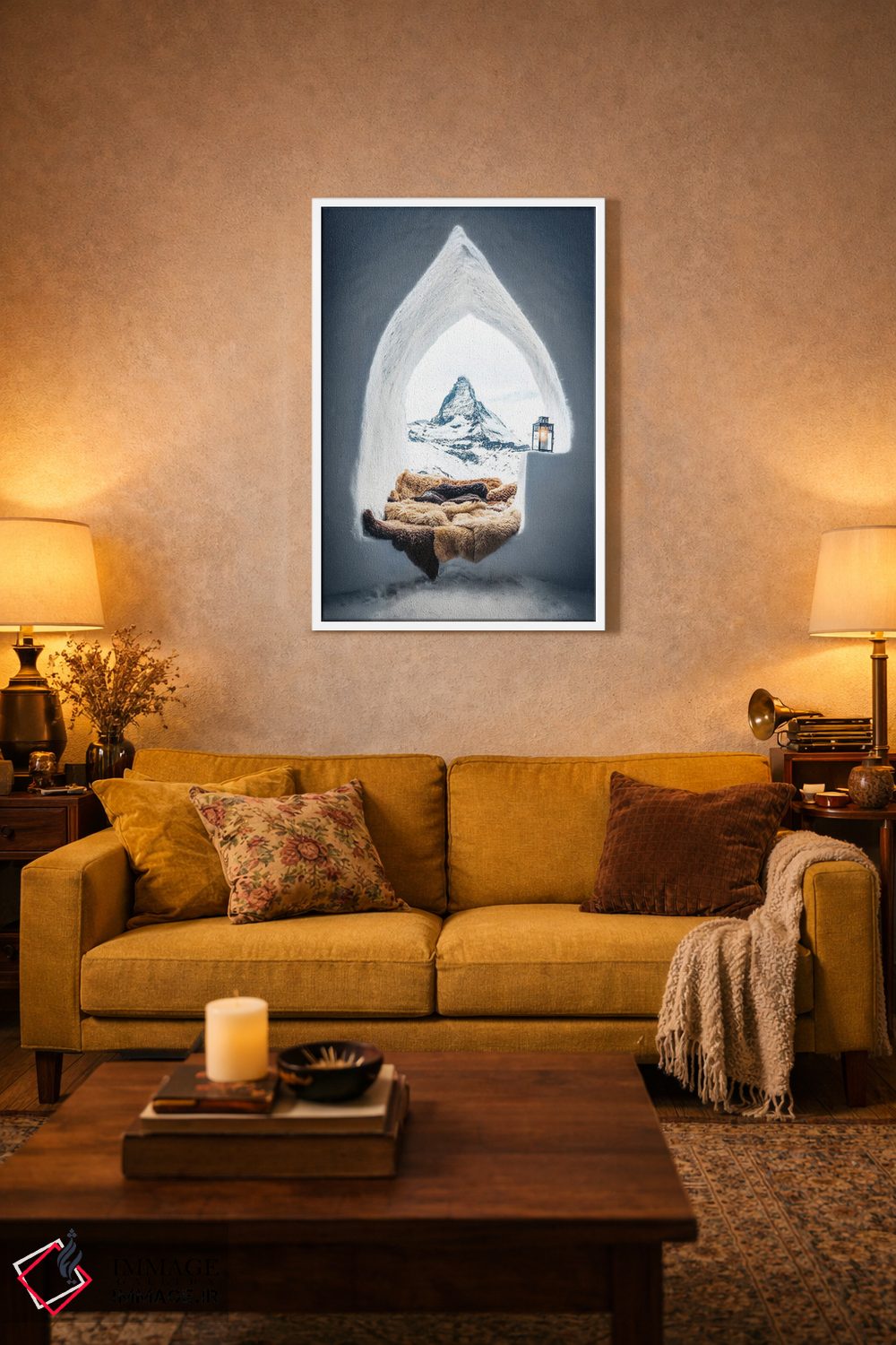 تابلو دکوراتیو ایگلو با منظره کوهستان اثر کارن منداو - D1W