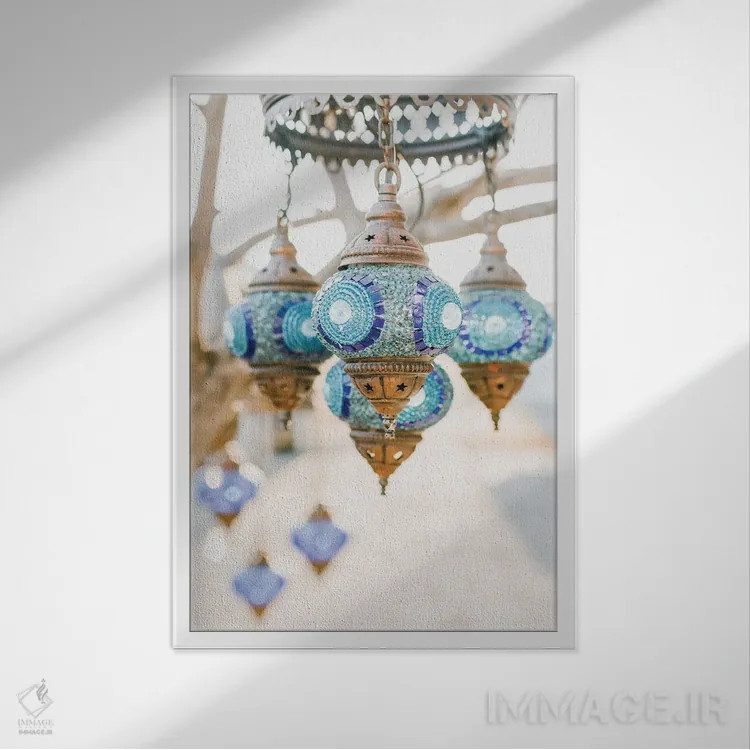تابلو دکوراتیو تزئینات صحرای مراکش اثر کارن منداو - نمای قابدار سفید