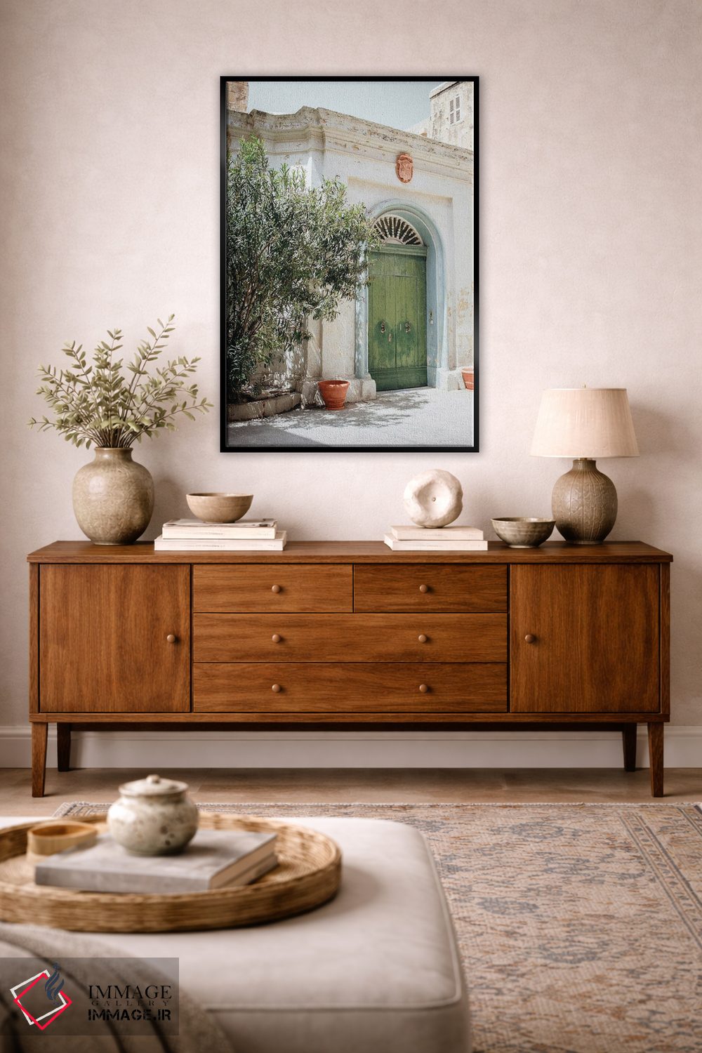 تابلو دکوراتیو درب سبز در ایتالیا اثر کارن منداو - D4B