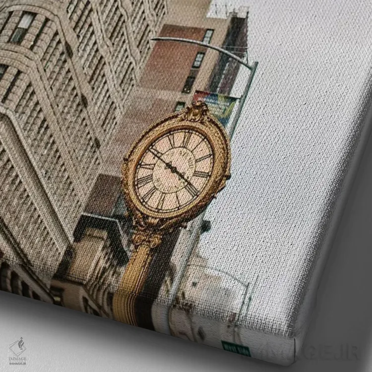 تابلو دکوراتیو ساختمان فلت آیرون نیویورک اثر کارن منداو - نمای نزدیک بافت بوم