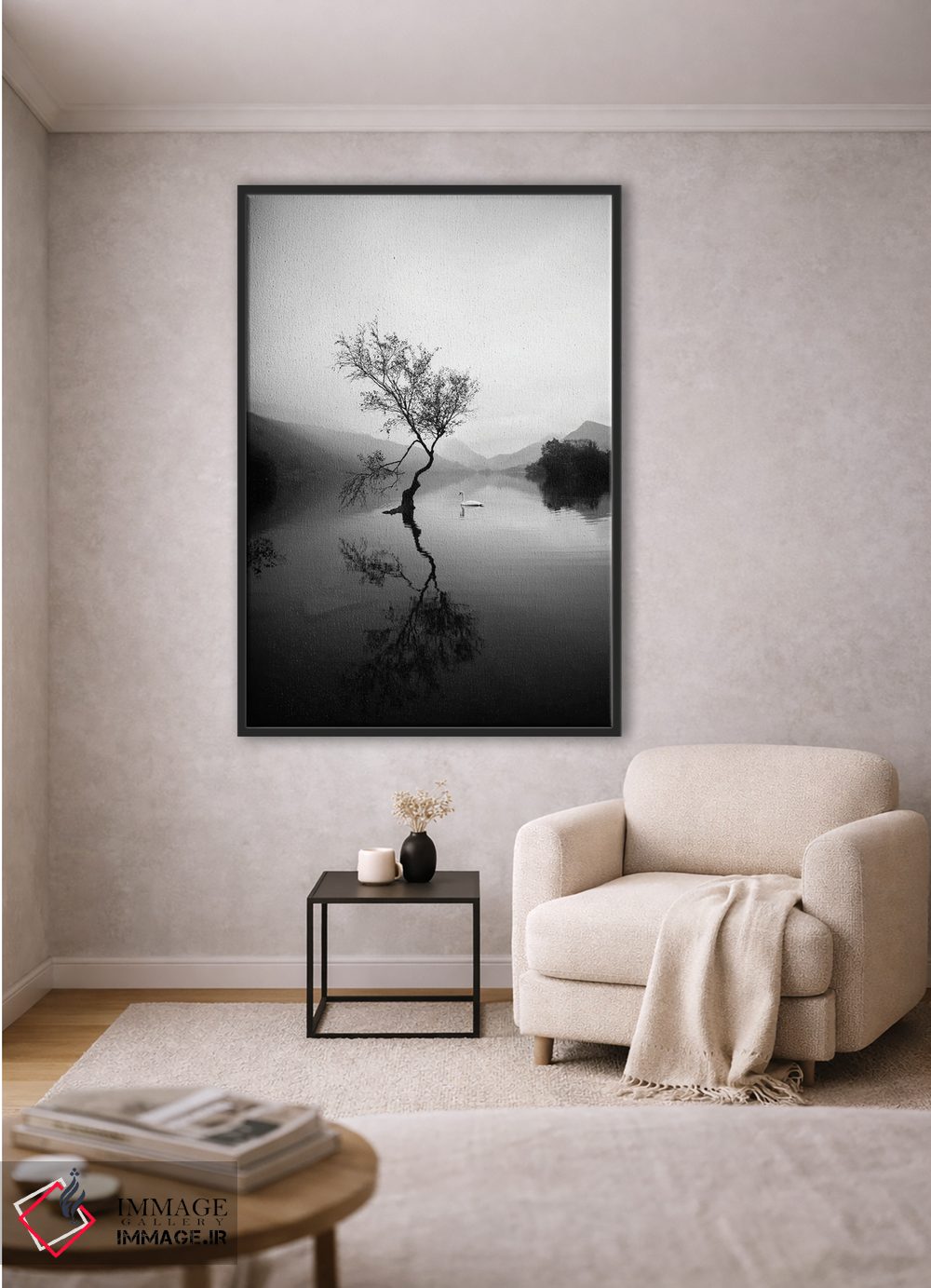 تابلو دکوراتیو درخت تنها در لین پادارن ولز اثر کارن منداو - D1B