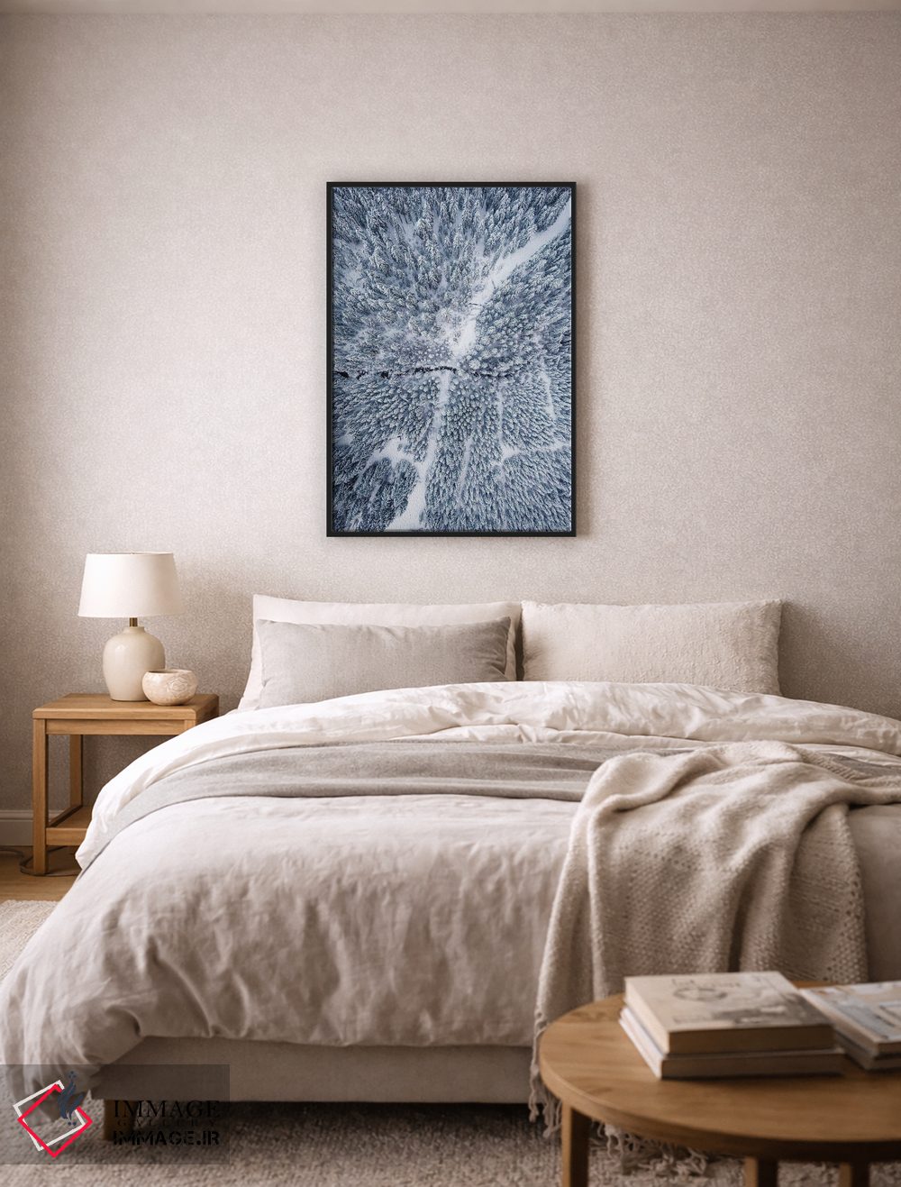 تابلو دکوراتیو عکس هوایی از جنگل زمستانی اثر کارن منداو - D6B