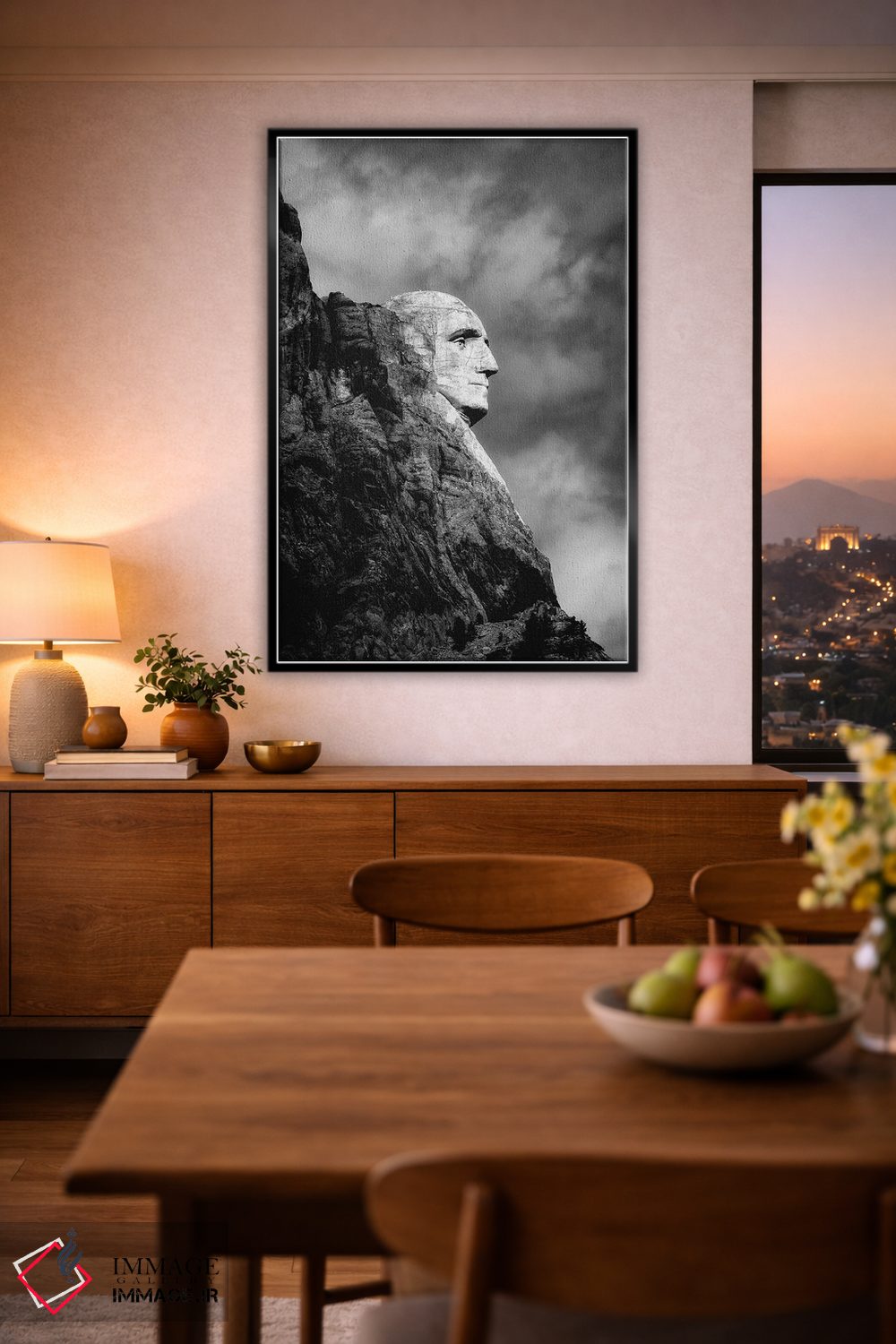 تابلو دکوراتیو پرتره جورج واشنگتن، کوه راشمور اثر کارن منداو - D4B