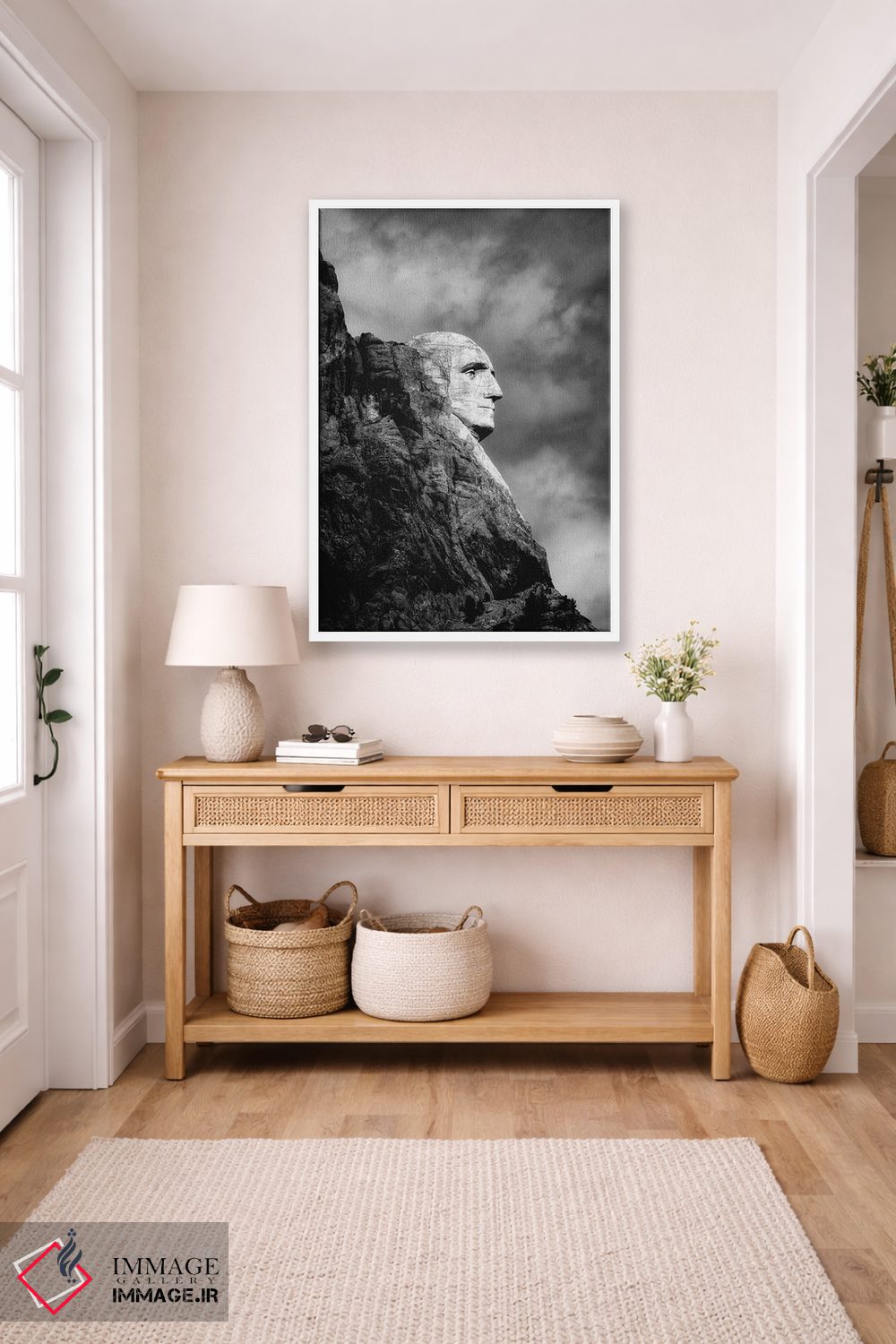 تابلو دکوراتیو پرتره جورج واشنگتن، کوه راشمور اثر کارن منداو - D6W