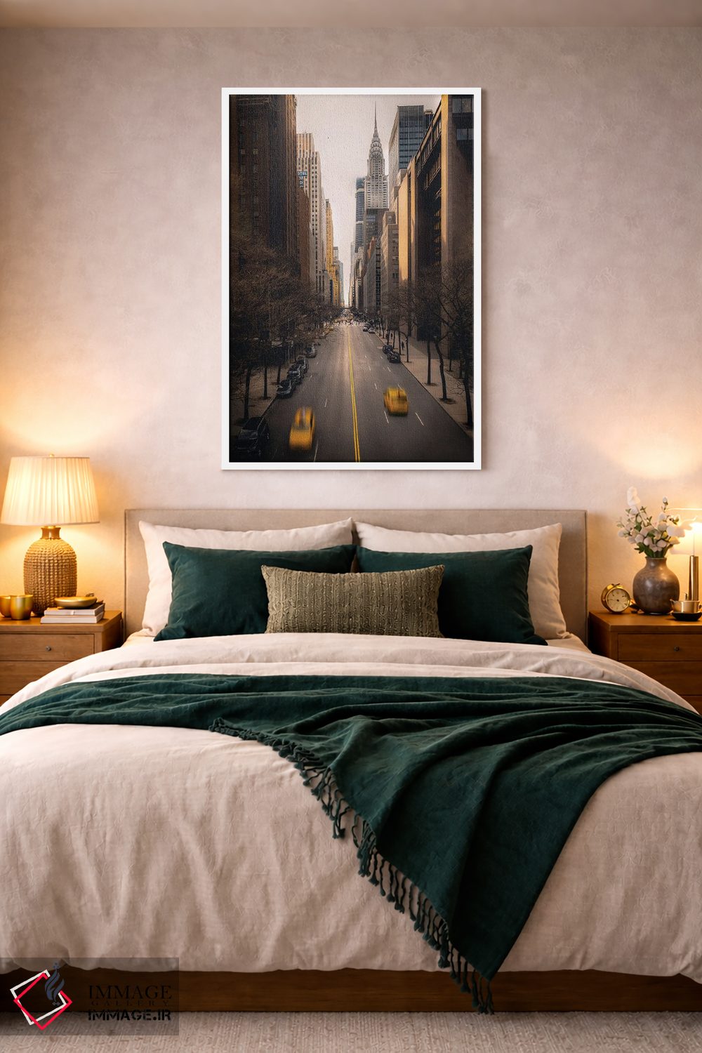 تابلو دکوراتیو خیابان نیویورک با تاکسی های زرد اثر کارن منداو - D2W