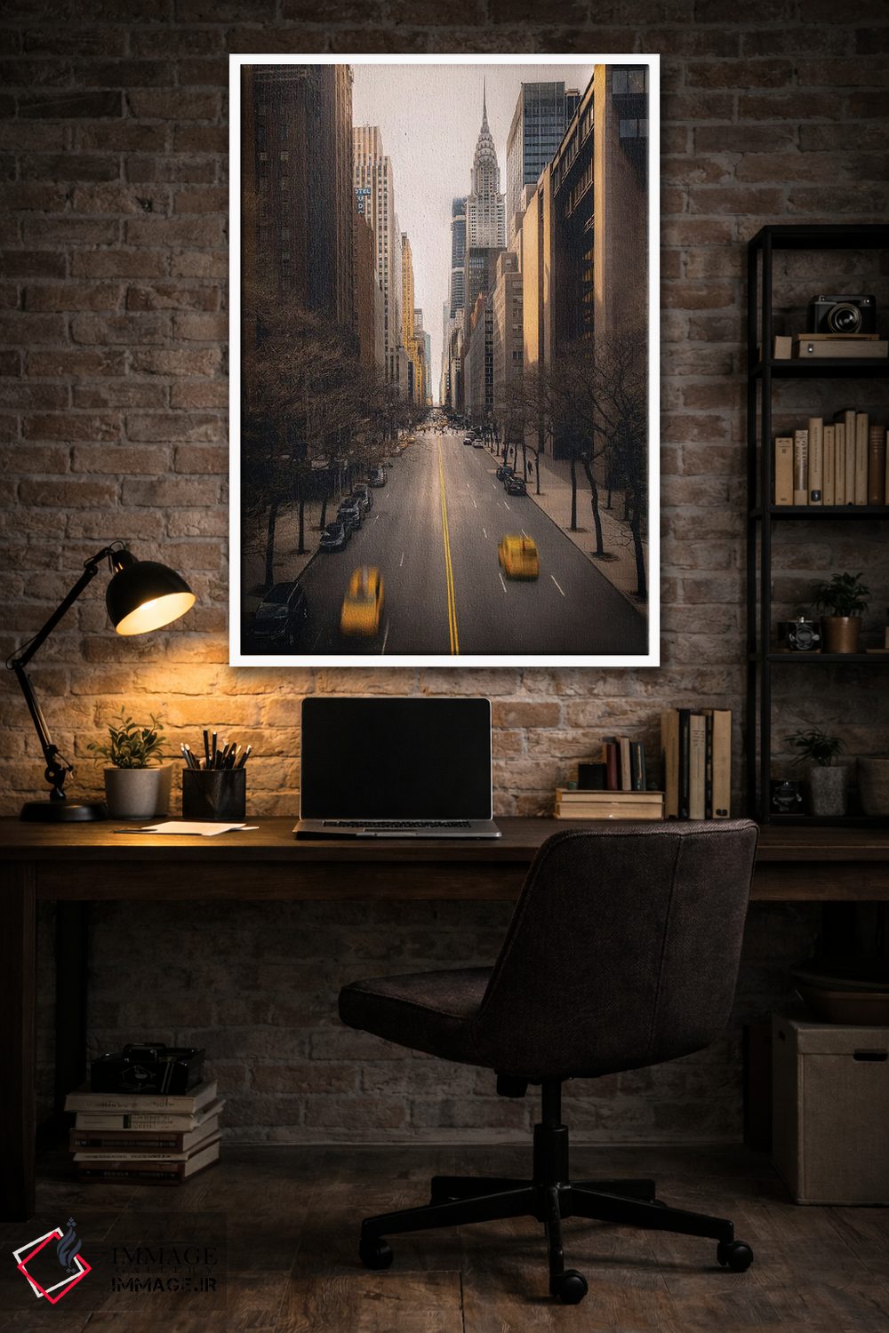تابلو دکوراتیو خیابان نیویورک با تاکسی های زرد اثر کارن منداو - D3W