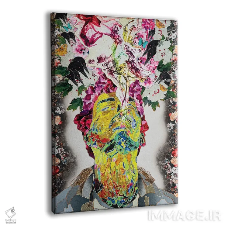 تابلو انتزاعی دنیای نو شجاع اثر کاستیانتین مالگینف - نمای پرسپکتیو محصول