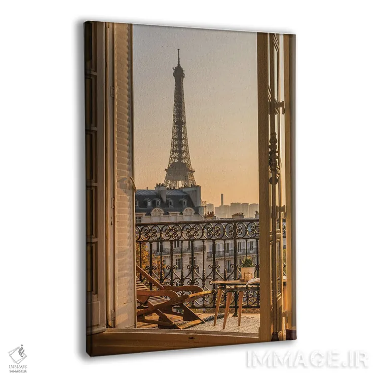 تابلو دکوراتیو بالکن پاریس با برج ایفل اثر کارن منداو - نمای پرسپکتیو محصول