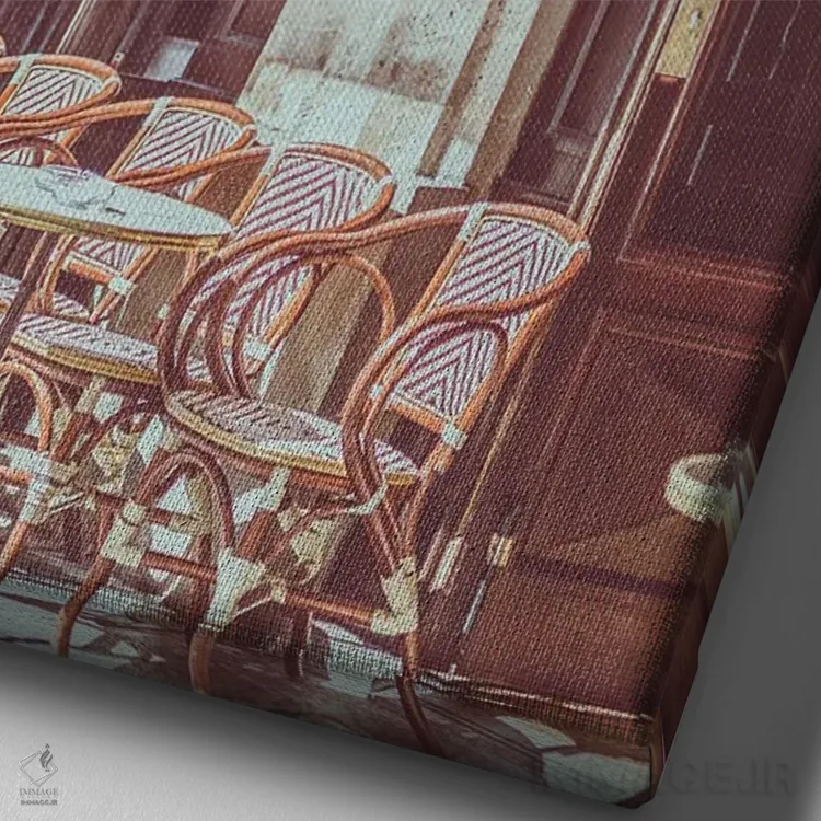 تابلو دکوراتیو کافه پاریس اثر کارن منداو - نمای نزدیک بافت بوم