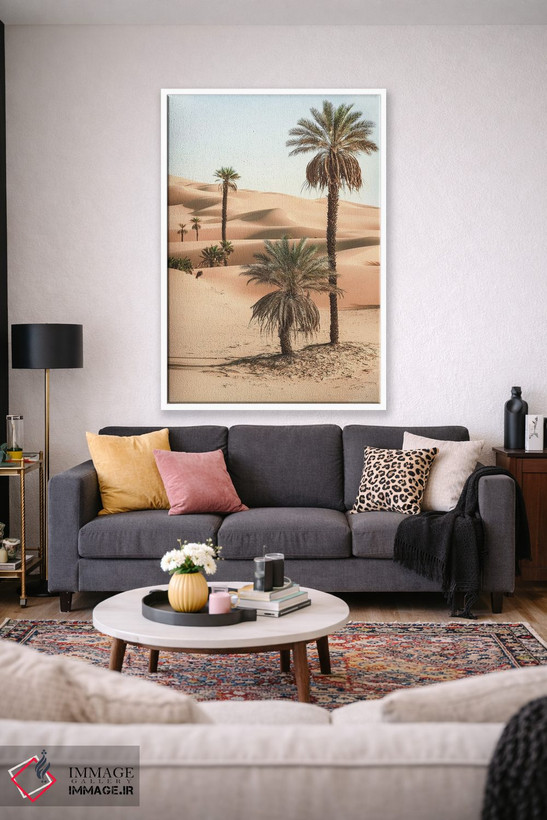 تابلو دکوراتیو نخل ها در بیابان اثر کارن منداو - D1W