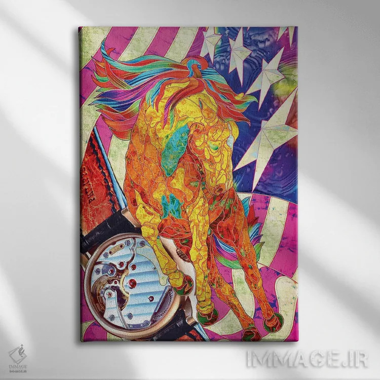 تابلو دکوراتیو زمان اثر کاستیانتین مالگینف - نمای روبهرو روی دیوار