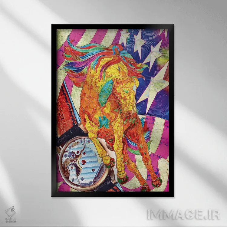 تابلو دکوراتیو زمان اثر کاستیانتین مالگینف - نمای قابدار مشکی