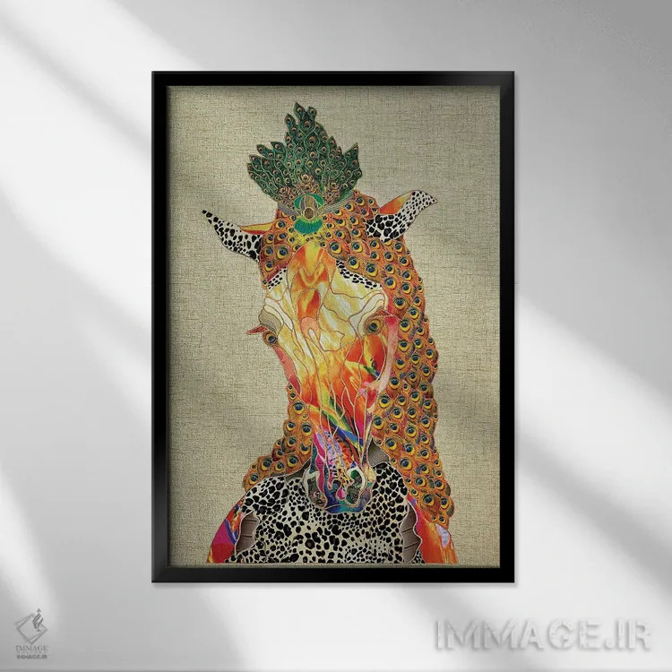 تابلو دکوراتیو اسب جادویی اثر کاستیانتین مالگینف - نمای قابدار مشکی