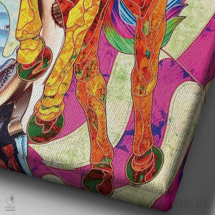 تابلو دکوراتیو زمان اثر کاستیانتین مالگینف - نمای نزدیک بافت بوم