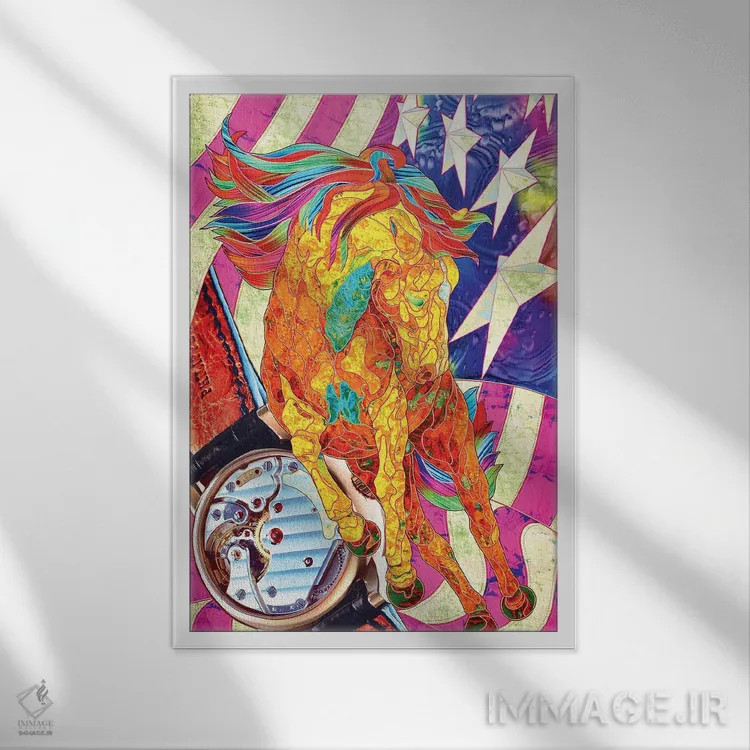 تابلو دکوراتیو زمان اثر کاستیانتین مالگینف - نمای قابدار سفید