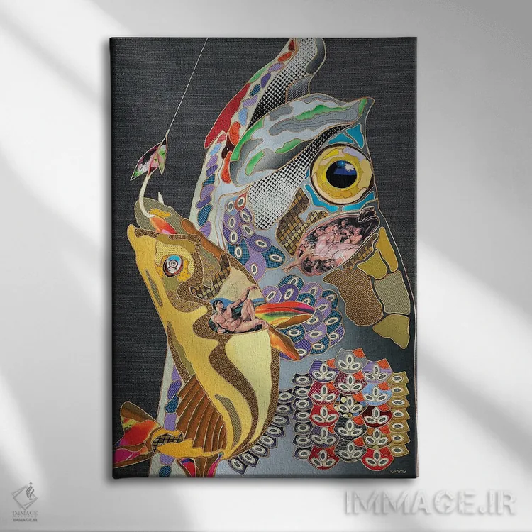 تابلو دکوراتیو روی قلاب اثر کاستیانتین مالگینف - نمای روبهرو روی دیوار