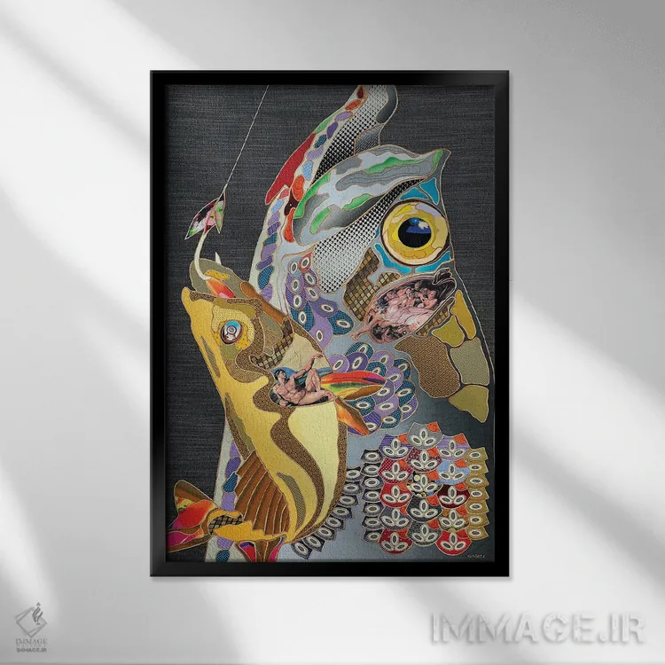 تابلو دکوراتیو روی قلاب اثر کاستیانتین مالگینف - نمای قابدار مشکی