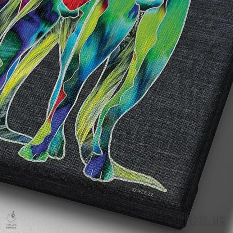 تابلو دکوراتیو نگهبانی شبانه اثر کاستیانتین مالگینف - نمای نزدیک بافت بوم