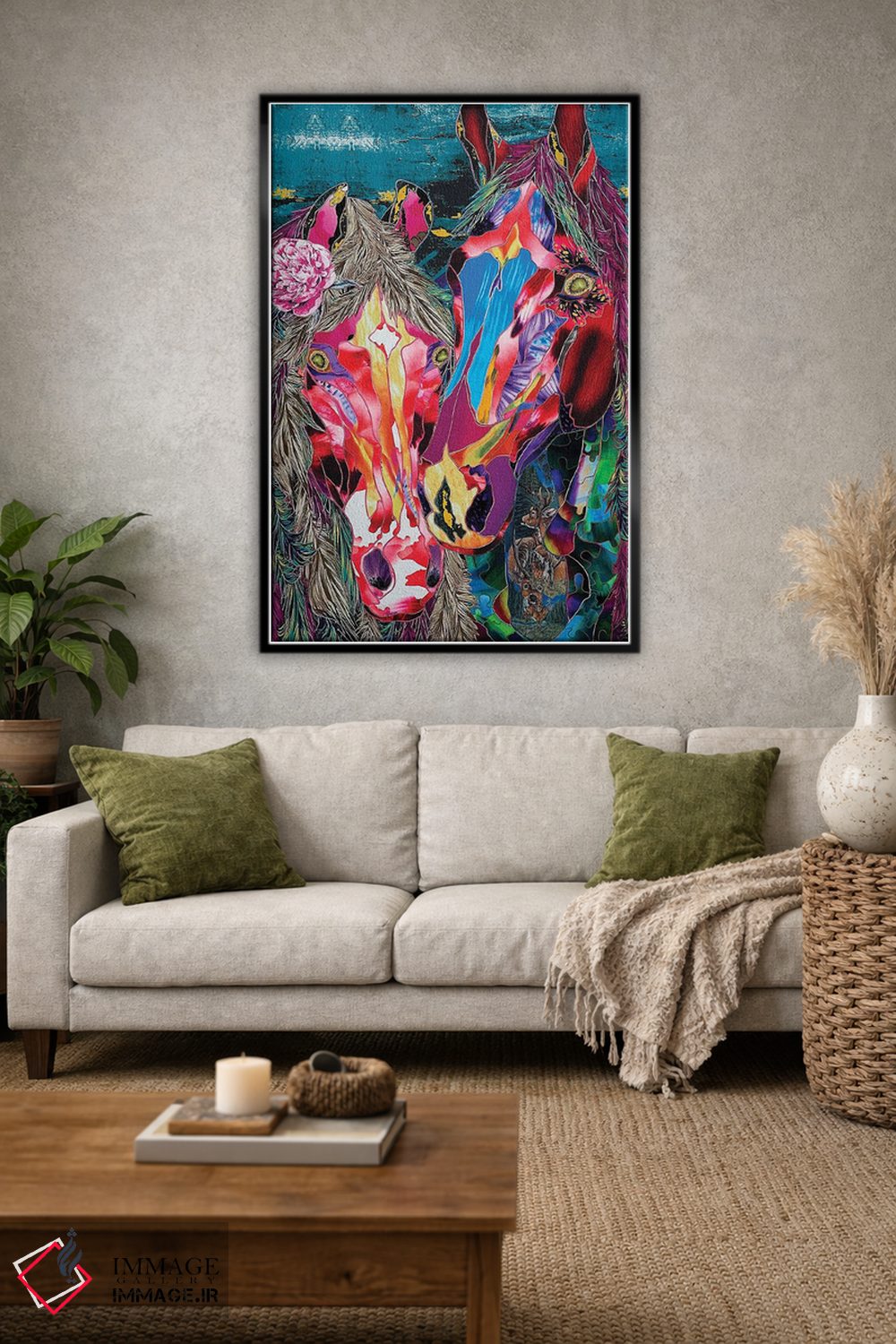 تابلو دکوراتیو اسب های جادویی اثر کاستیانتین مالگینف - D1B