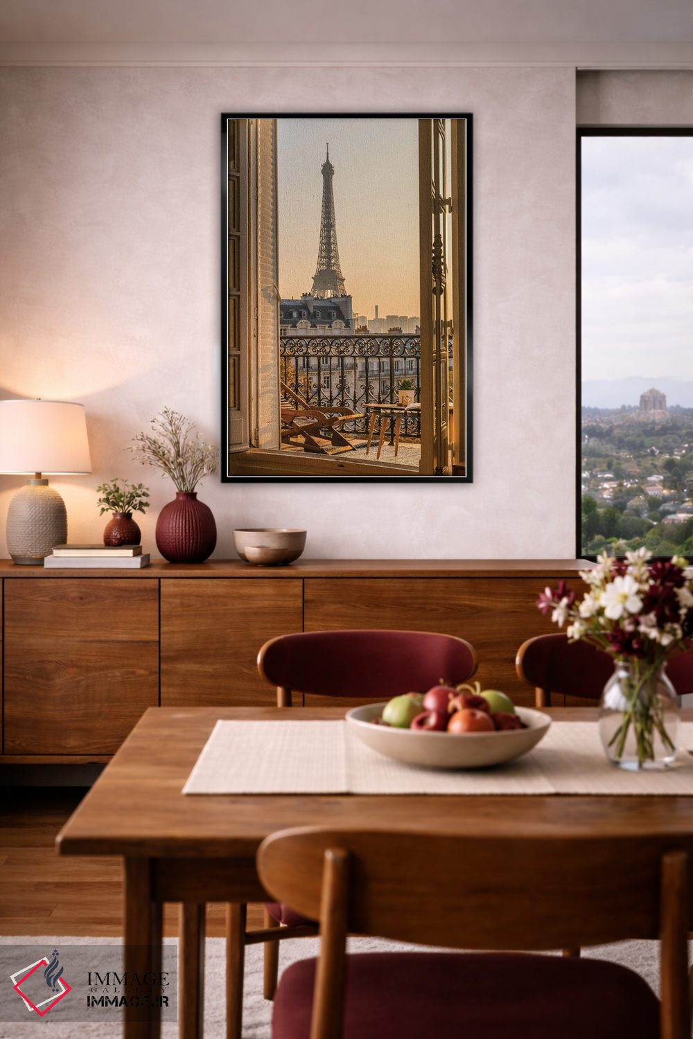 تابلو دکوراتیو بالکن پاریس با برج ایفل اثر کارن منداو - D3B