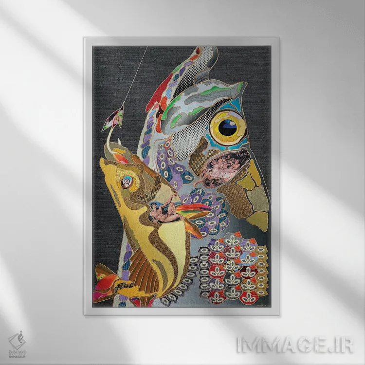 تابلو دکوراتیو روی قلاب اثر کاستیانتین مالگینف - نمای قابدار سفید