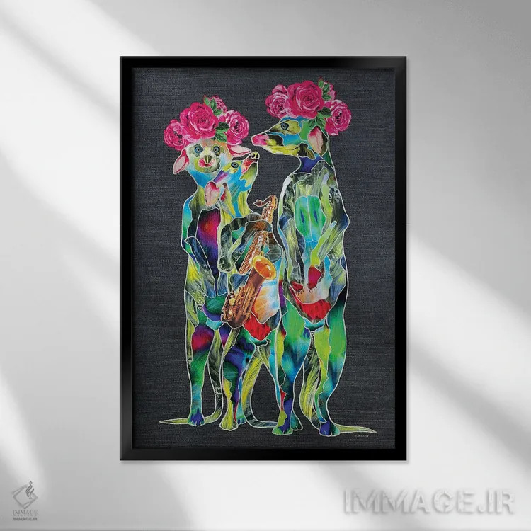 تابلو دکوراتیو نگهبانی شبانه اثر کاستیانتین مالگینف - نمای قابدار مشکی