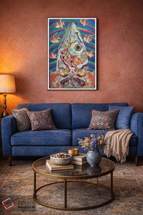 تابلو انتزاعی پادشاه اقیانوس اثر کاستیانتین مالگینف - D1W