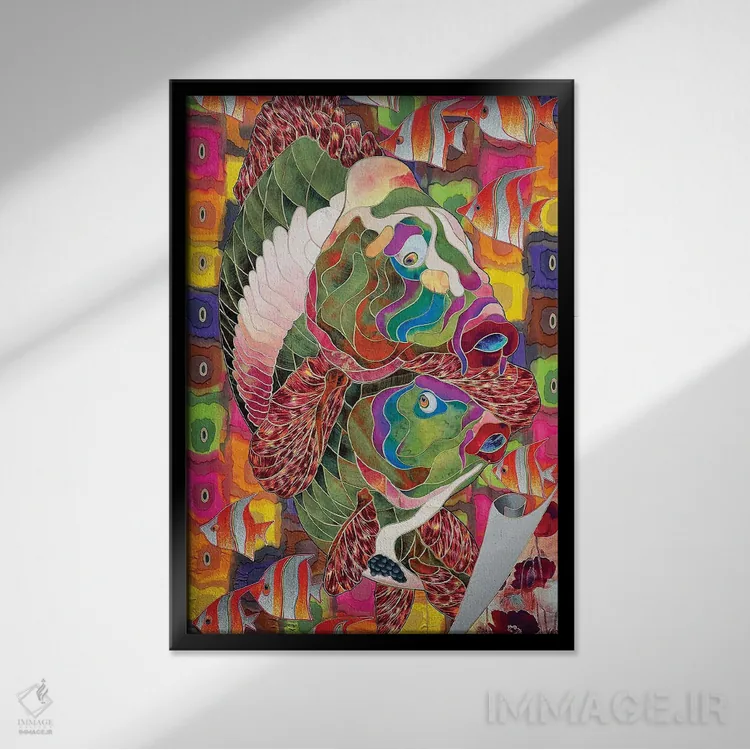 تابلو انتزاعی قدم زنی صبحگاهی اثر کاستیانتین مالگینف - نمای قابدار مشکی